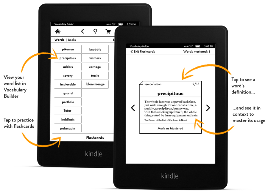 kindle paperwhite vocabulary builder