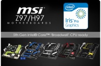 Dosky MSI Z97 a H97 sú plne kompatibilné s Broadwell procesormi